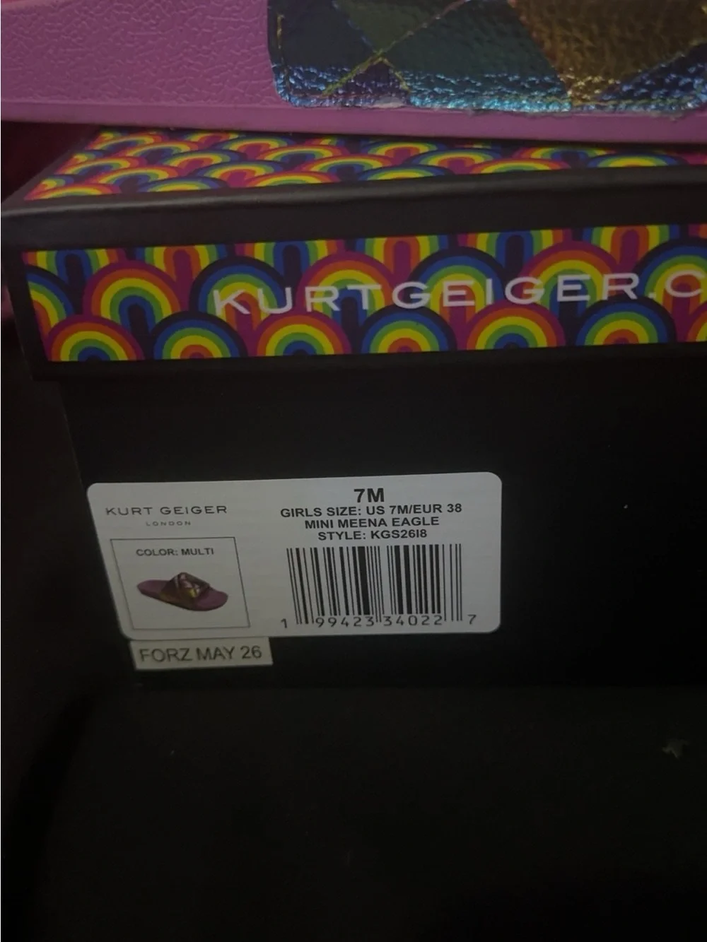 Kurt Geiger Pink Quilted Multicolor Slide Sandals